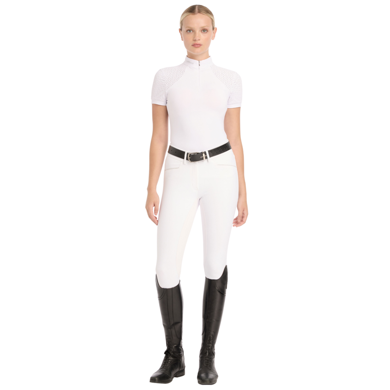 LeMieux Olivia Short Sleeve Show Shirt in White-3
